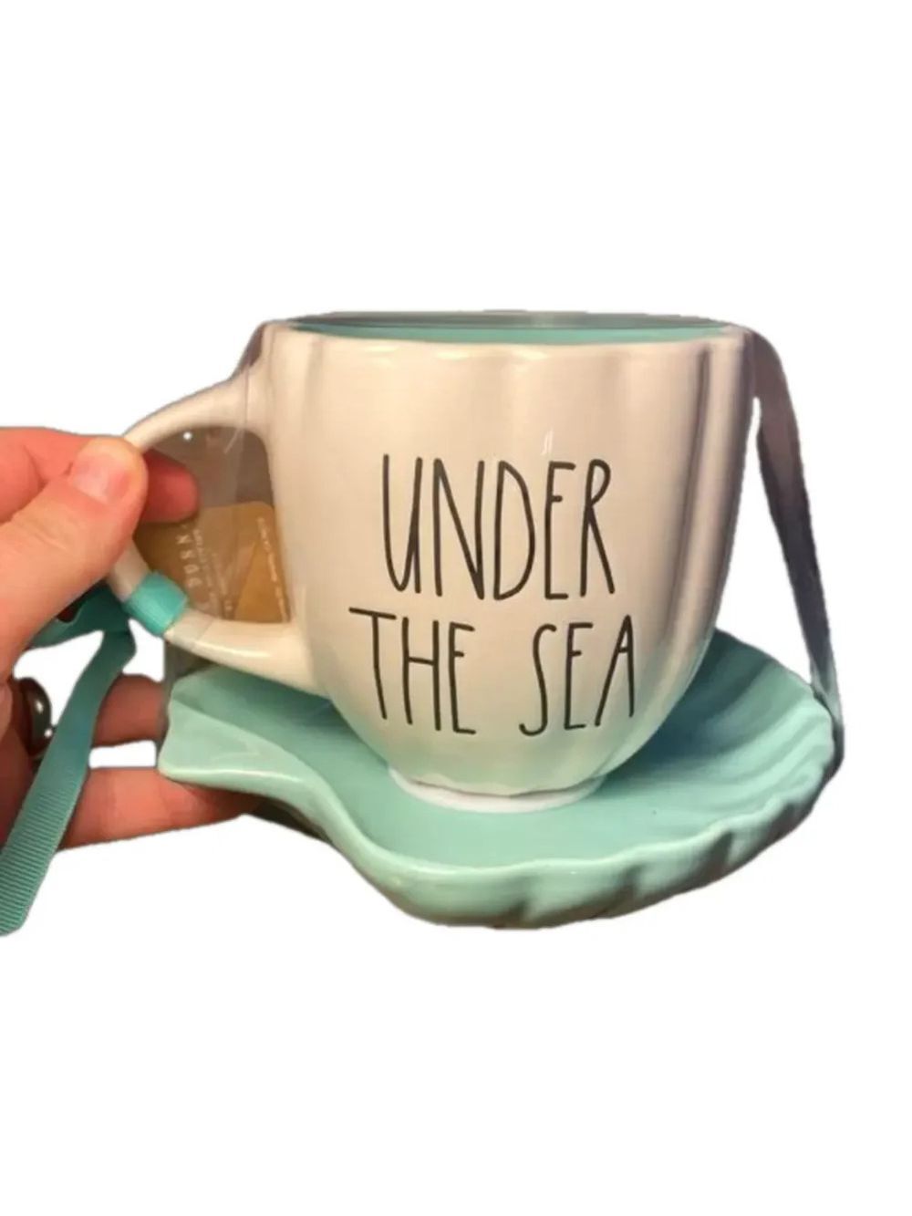 Rae Dunn Disney The Little Mermaid Ariel Under The Sea Mug w/Shell Saucer Base - Picture 2 of 6